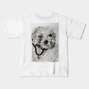 Hand drawn 'Labradoodle' portrait Kids T-Shirt